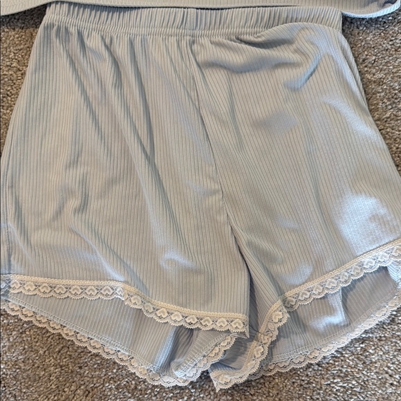 Light Blue Lace Trim Sleepwear Set - Picture 3 of 4